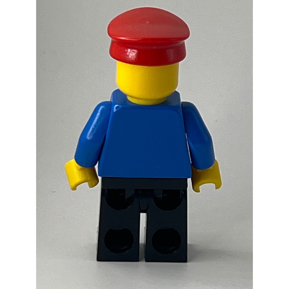 LEGO Train Conductor Minifigure trn045 Blue Jacket Red Tie Hat Vintage City - Picture 2 of 7